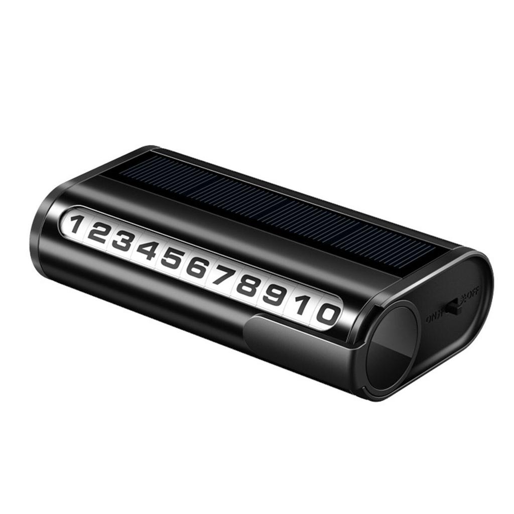 Car Parking Number Plate Luminous Auto Parking Card Solar Charging Temporary Stop Phone Number Card Decoration Accessory