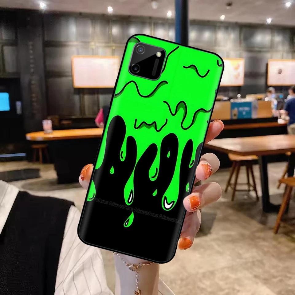 For Oppo Realme C11 RMX2185 Case Cover For Realme C11 2021 RMX3231 Flowers Soft Liquid Silicone Phone Shell for RealmeC11 Coque