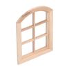 Dollhouse Windows Mini Miniature Dollhouse Arched Window Furnishings with 6 PanesWood Color