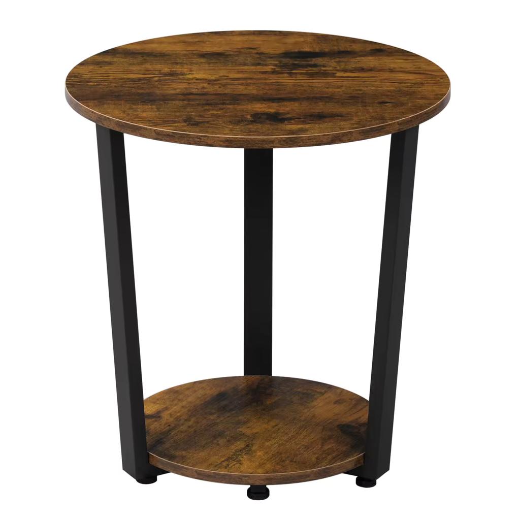 Storage Table with 2 Shelves, Practical Small Table, Round Side Table, Coffee Table, Plant Table (only with coffee table)