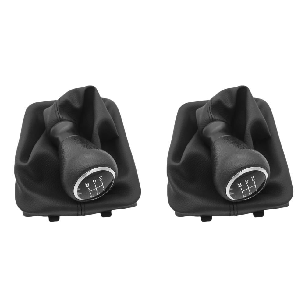 2pcs/1pc Lever Stick Boot Cover For Peugeot 206 207 5 Speed Gear Shift Knob Shifter Stick Lever Collar Cover