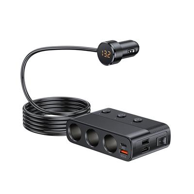 Adaptateur Chargeur de Voiture 7-en-1 128W PD QC3.0 Répartiteur de Prise C28 Adaptateur de Charge Rapide Accessoires