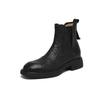 Fashion 2025 NEW Autumn/Winter Women Boots Round Toe Med Heel Chelsea Boots Genuine Leather Shoes for Women Retro Modern Ankle Boots