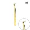 Anti-Slip Stainless Steel Lash Extension Tweezers Curved Tip Straight High Precision for Nail Art Makeup Beauty Tools