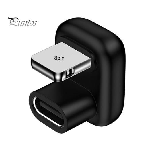 

Адаптер для мобильного телефона с коленом 180 градусов Plug and Play Высокоскоростной U-образный PD 20 Вт 8-контактный на Type-C Удобный в использовании беспроводной адаптер Домашняя поставка A