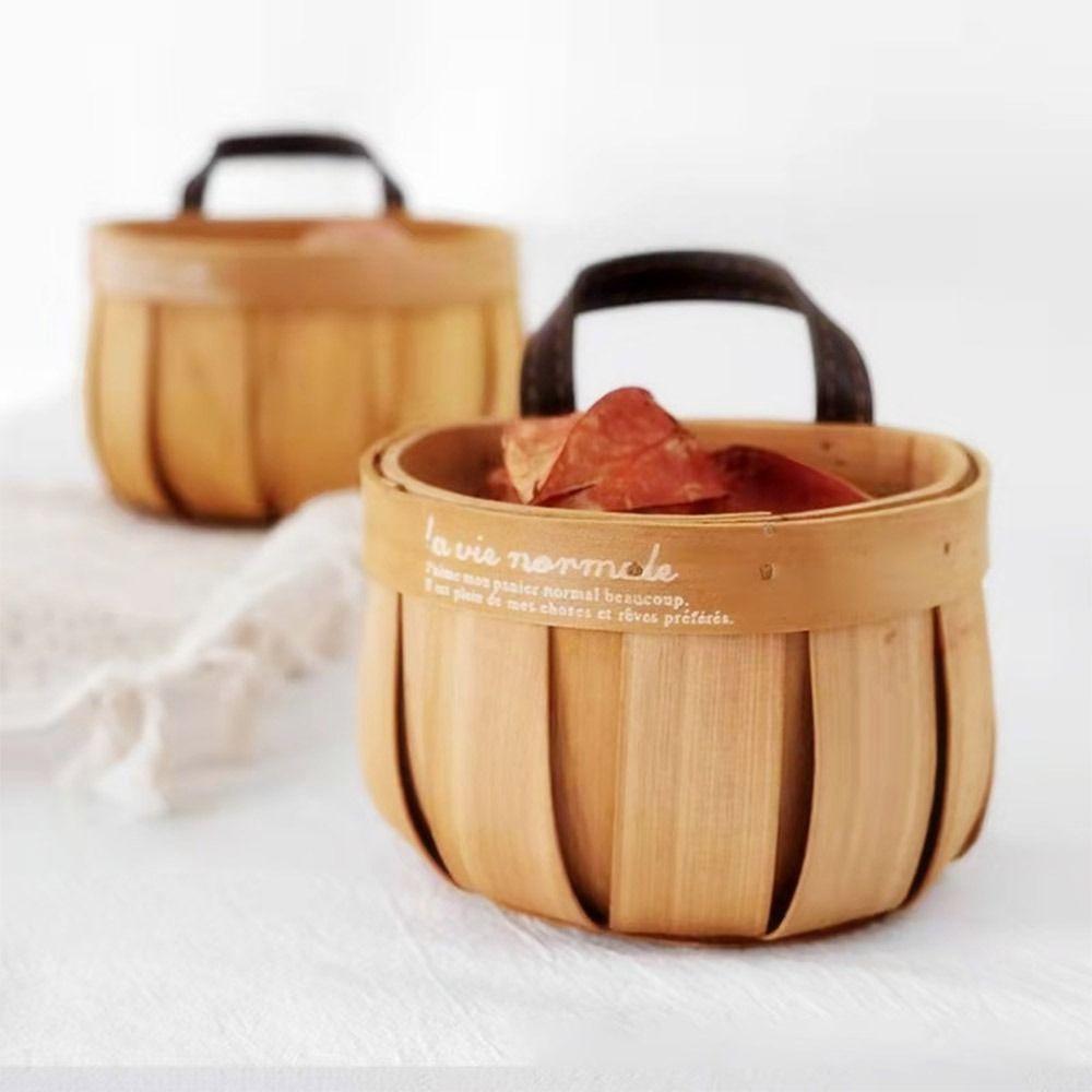 Wood Wood Hand-woven Baskets Home Decoration Wall Hanging Basket Creative Kitchen Storage Basket