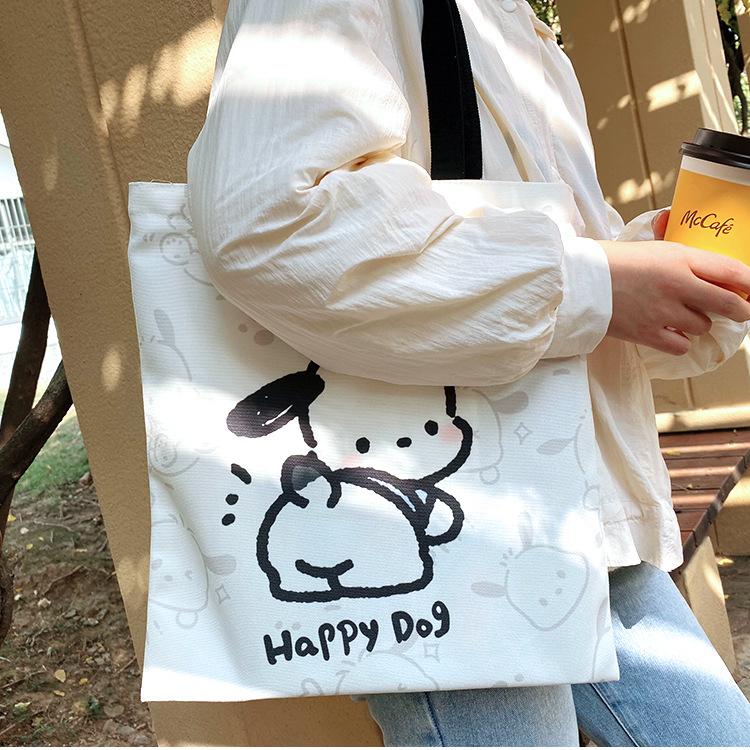 Canvas Bag Large Capacity College Style Female Cram School Japanese Graffiti Handbag Female College Student Class Shoulder