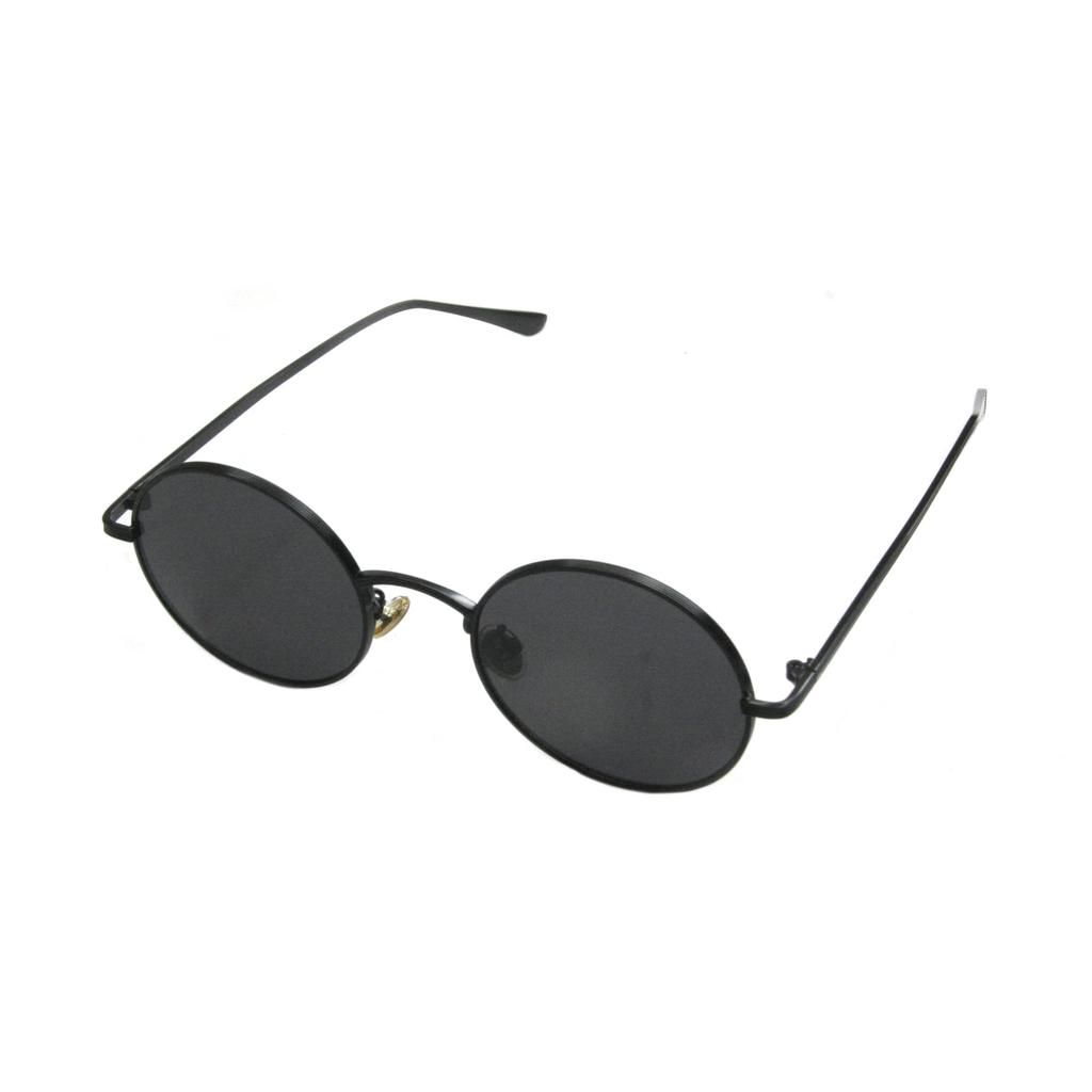 Fujiyama Stylish Round Frame Oval KIKI AKATUKI Black [meSmart] Glasses, Sunglasses, (Black Frame, Lenses)