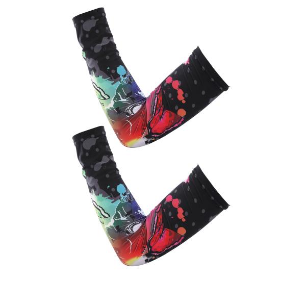 

1 пара летних нарукавников Ice Silk с защитой от ультрафиолета, дышащие, нескользящие, эластичные, для мужчин и женщин, для езды на велосипеде, рыбалки, длинные, охлаждающие нарукавники