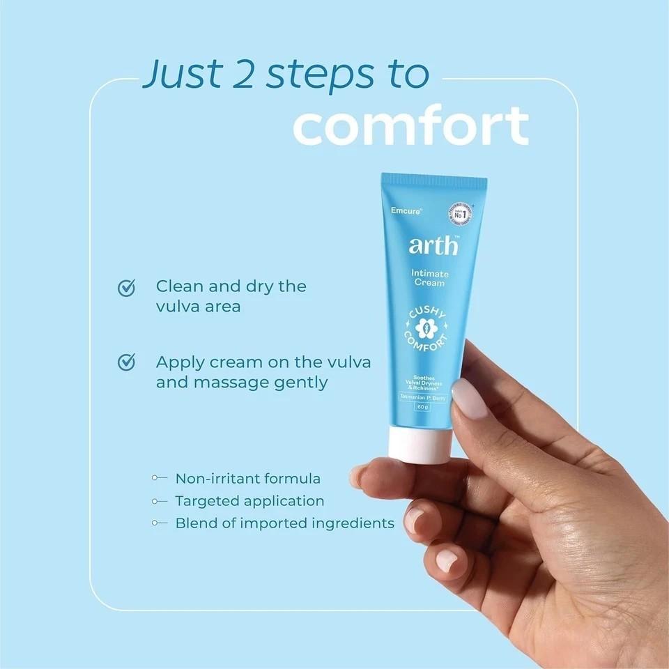 Emcure Arth Intimate Feminine Hygiene Care Cream for Dryness & Itch Relief 60 gm