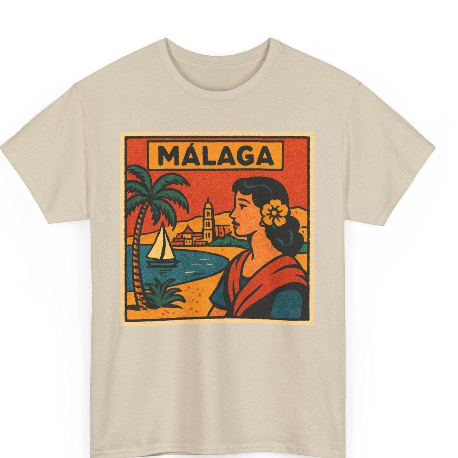 Málaga Comic T-Shirt: Unisex Retro Spain Travel Tee S
