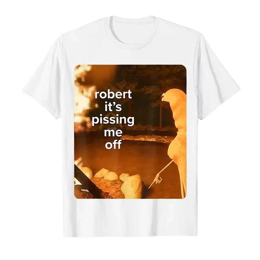 Marcus The Worm Robert Meme pattern printed men's T-shirt 100% pure cotton T-shirt Short-sleeved top High-quality T-shirt