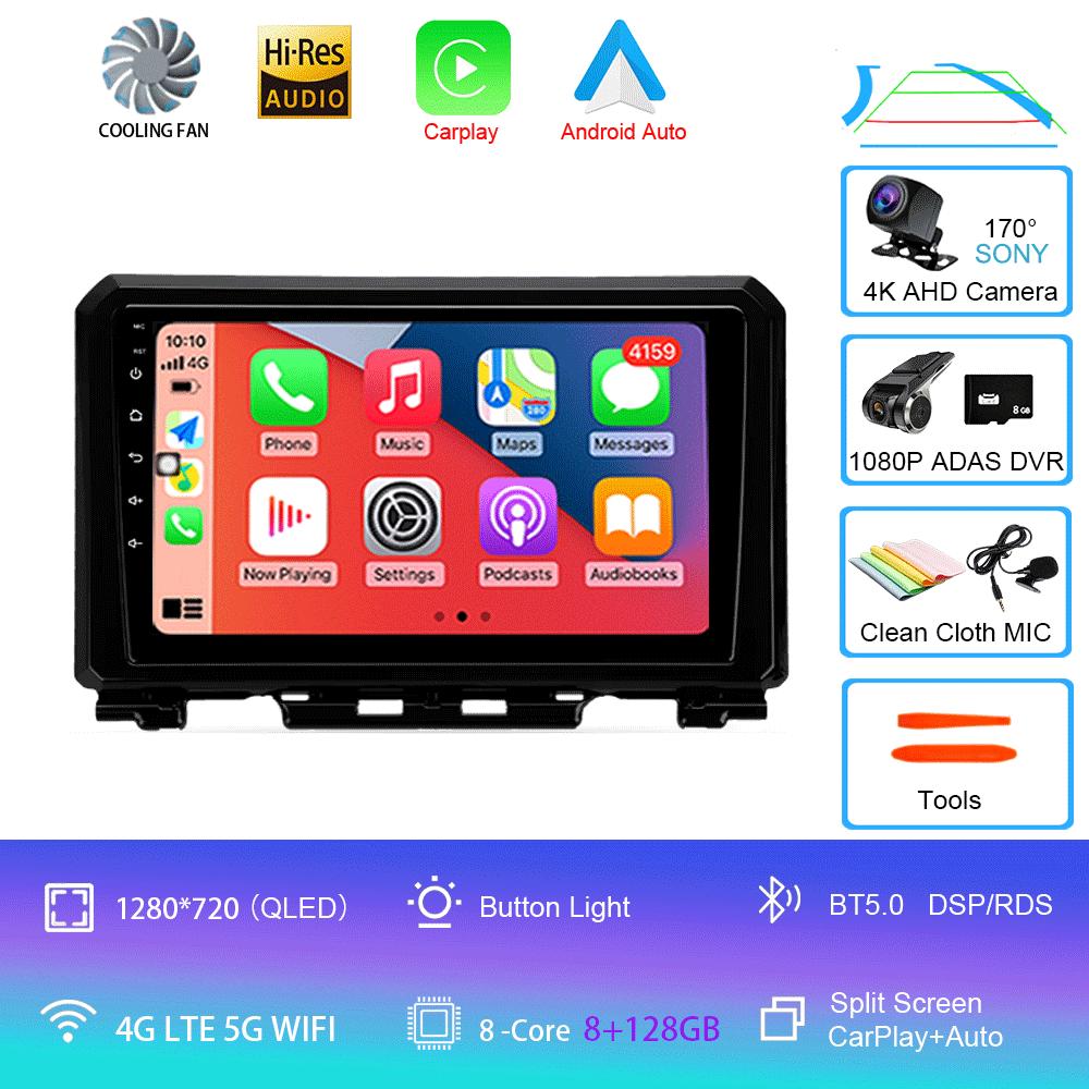 Car Radio Android 14 Carplay Auto For Suzuki Jimny 2018 2019 2020 Multimedia Video Player GPS Navigation DSP 2Din DVD Stereo 4G