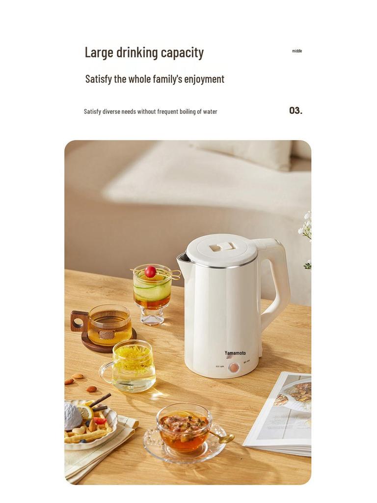 2.5L Smart Electric Kettle with Double Layer, Anti-Scald Design, Automatic Power-Off, and Keep Warm Feature