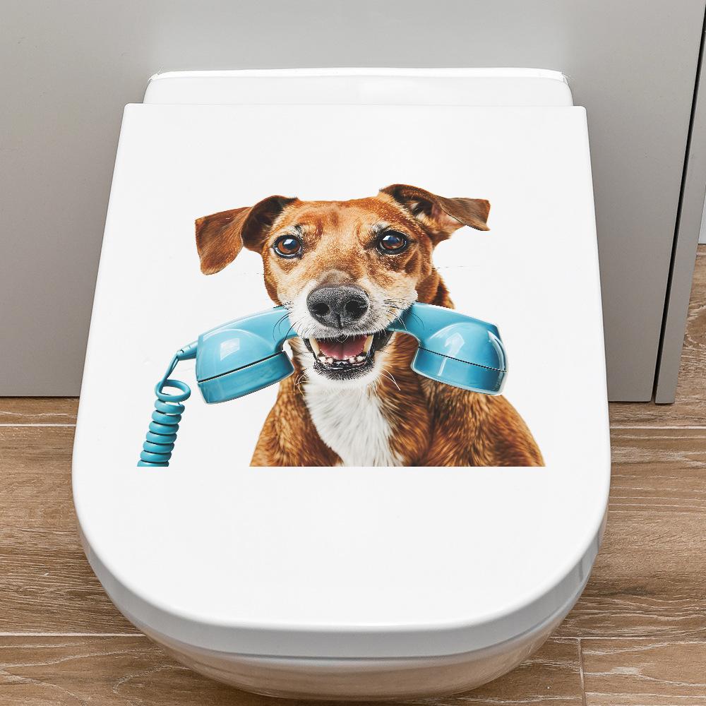 Fun-m159 Aufkleber mit Welpen-Motiv, für Badezimmer, Toilette, Toilette, Heimdekoration