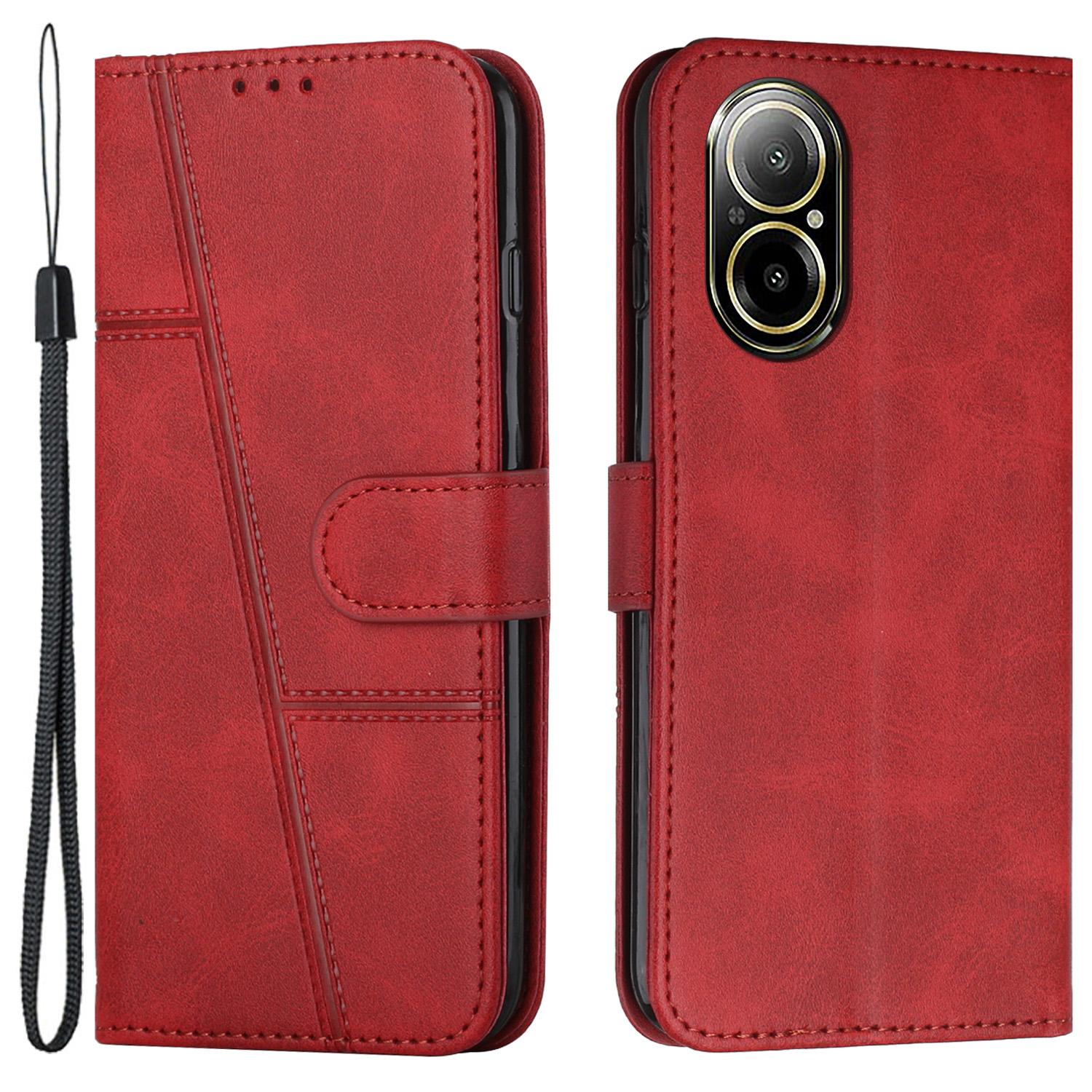 

For Realme C67 4G Case Stitiching PU Leather Wallet Shockproof Phone Cover C