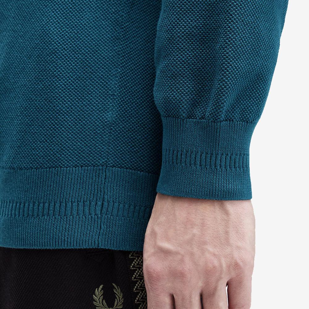 FRED PERRY [Sharp] Pique Stitch Knit - Dark Petrol Afpm2531309-Z23