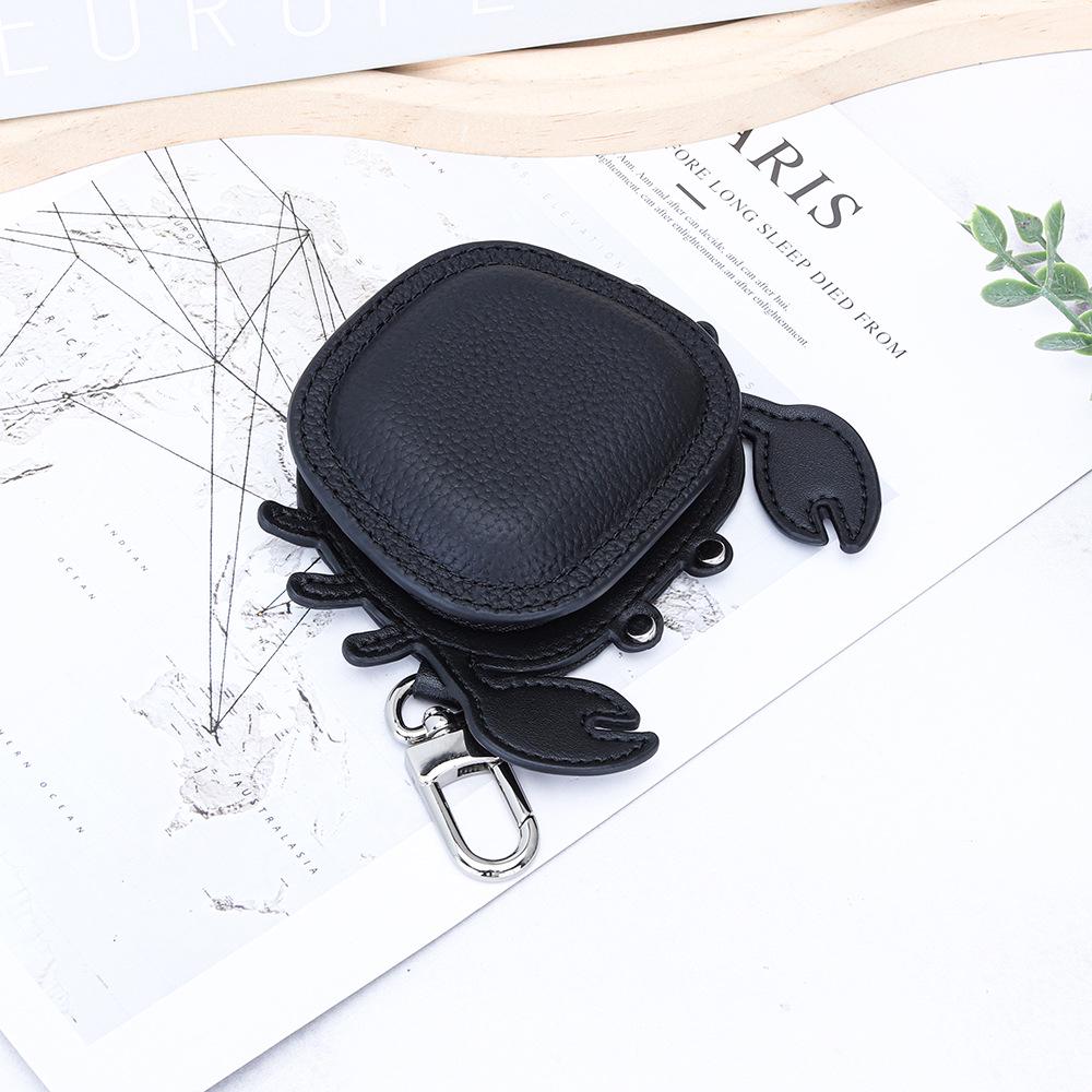 First Layer Cowhide Crab Pendant Keychain & Leather Coin Purse