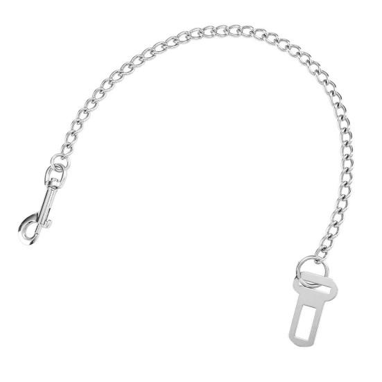 

Dog Seat Belt Heavy Duty with Double Clip Stainless Steel No-chew Resistant Dog Car Leash for Vehicle M серебряный