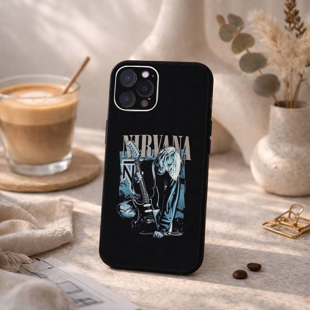 L-Lamentably N-Nirvana R-Rock Band Phone Case For iPhone17,16,15,14,13,12,Plus,Pro Max, 5G Others Soft Black Cover