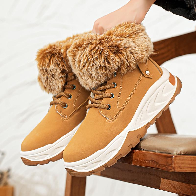 Men's High-top Outdoor Boots Large Size Hiking Boots Plush Warm Russian Winter Boots Men's Snow Boots