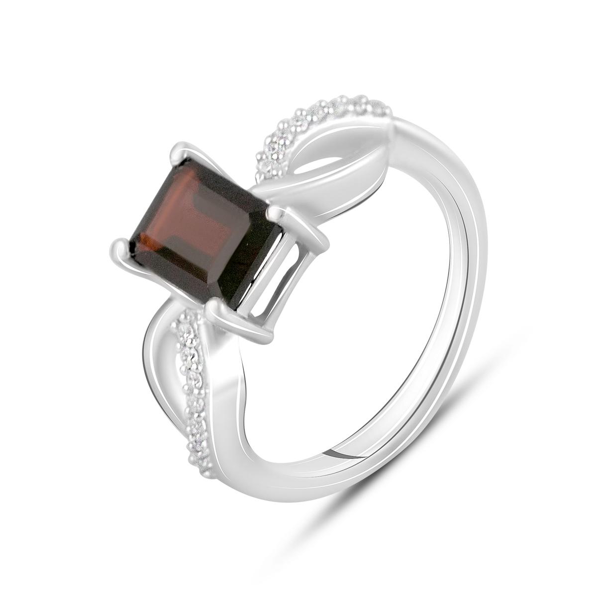 

Срібна каблучка з натуральним гранатом (2117810) 17 темні цукерки apple червоний колір