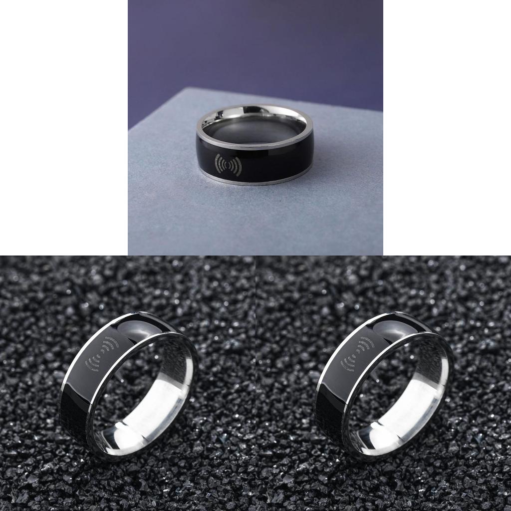 Stainless Steel Nfc Smart Ring With Gold Plating For Unisex Tech Accessories