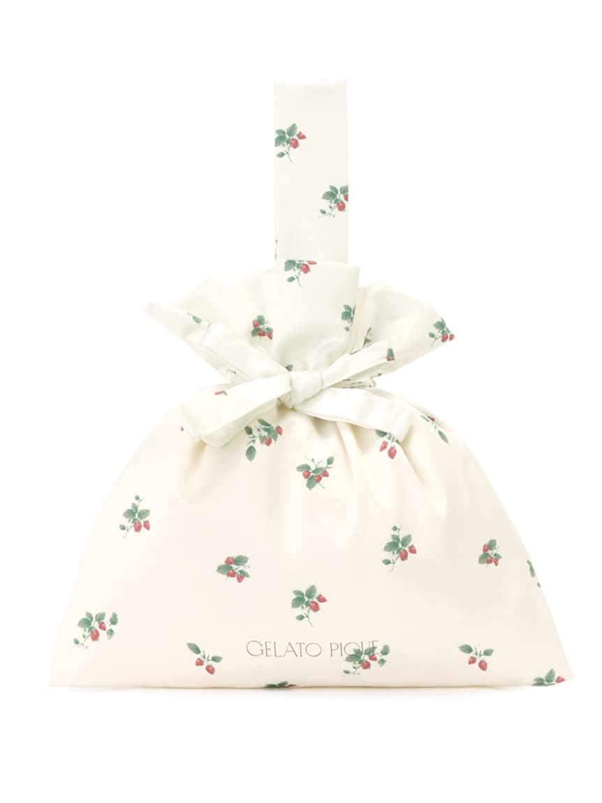 

Retro Strawberry Print Drawstring Bag [Gelato Pique]