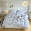Ins Solid Color Washed Cotton Quilt Cover Single and Double Four Seasons Pure Cotton Quilt Cover