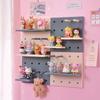 Home Decor Wall Shelves Decoration Hole Board Wall Storage Rack Storage Shelf Kitchen Bedroom Hanging Wall Shelves Wall Decor