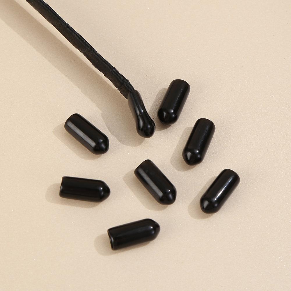 30pcs Contemporary Plastic Pegboard Hooks Protector with Wall Mount, Easy Install, Round Rubber End Caps Rack Cover 17mm Long - Black