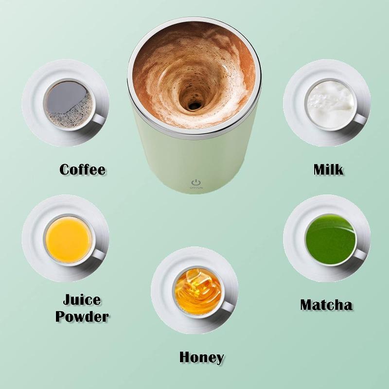 Rechargeable Self Stirring Mug - Magnetic Electric Auto Mixing Stainless Steel Cup for Coffee/Tea/ Milk, Electric Mixing Cup