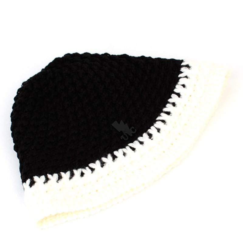Universelle Chemie Zweifarbig Schwarz Strick Bucket Hat Strick