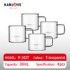 KAMJOVE Teacup 50/80/120/150ml Handle Transparent Glass Teacup Heat resistant Glass Water Cup Small Flower Teacup