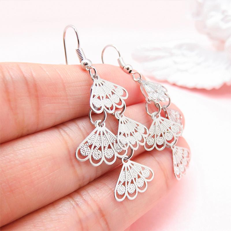 New Chinese Style Fashionable Design Fan Long Tassel Earrings