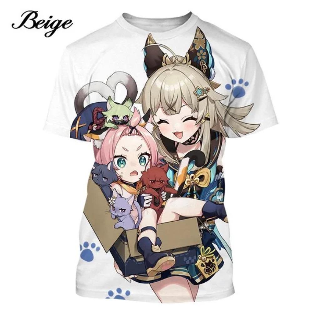 Nowy T-shirt z nadrukiem 3D, casualowy T-shirt z krótkim rękawem, męski/damski, plus size, T-shirt z okrągłym dekoltem