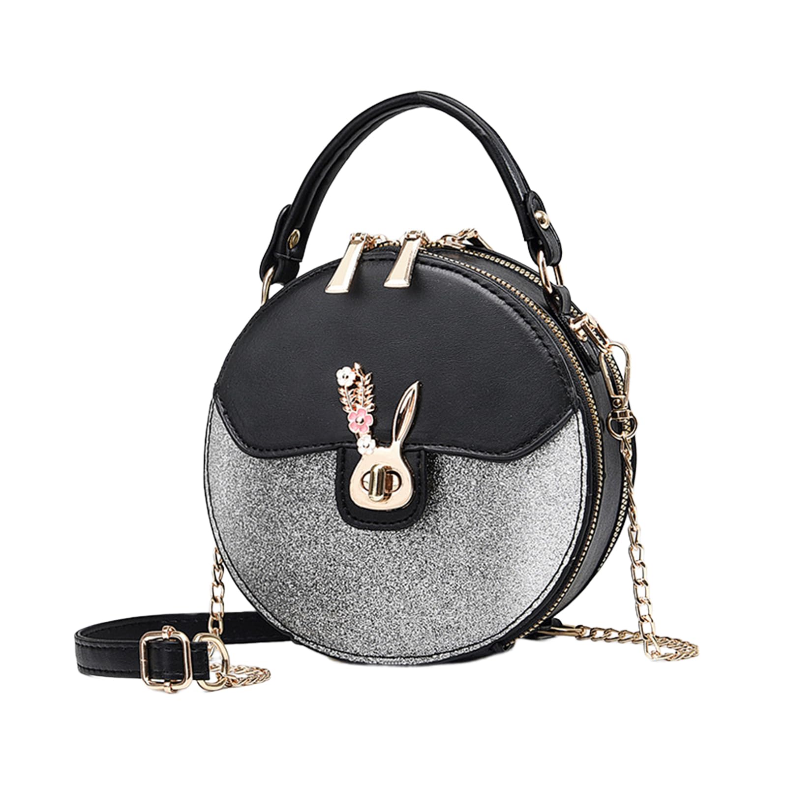 

Shoulder PU with Stands Perfect for and Black NICOLE&DORIS Women s Bag, Handbag, Small, Crossbody, 2-Way, Leather, Cute, Round, Divided, Waterproof, чорний