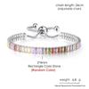 Adjustable Multicolor Tennis Bracelets for Women Ladies Wedding Rainbow Colorful Zircon Charm Bracelet Hand Chain Zircon DZH043