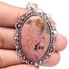 Pendant Rhodonite Gemstone Handmade Mother's Day Gift Silver Jewelry 2.25"