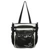 Solid Color Transparent Crossbody Bag Student Handbag Women's Large Capacity Shoulder Tote Bag with Pen Bag