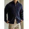 Mens Cable Knit Zipper Cardigan Stand Collar Sweater Fall Casual Vintage Style