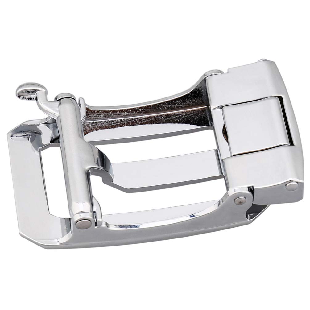 FleurUneffe No Genuine Brown Silver/Gray Belt, Cuttable, Adjustable, Holes, Auto-Lock, Men's Leather, Stylish, Casual, Business, Golf, White, Red,