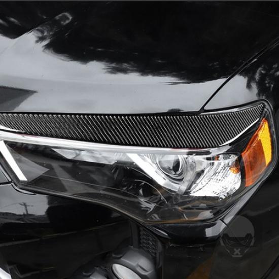 For Toyota 4Runner 2010- Carbon Fiber Headlamp Taillight Eyebrow Cover Trim