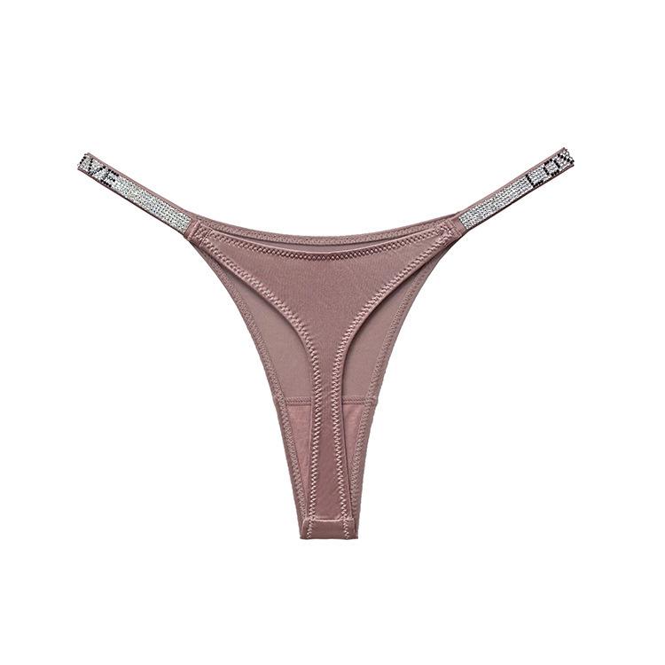 LOVE Rhinestone European & American Sexy Thong - Thin Strap Fitness Sports T-Pants for Women