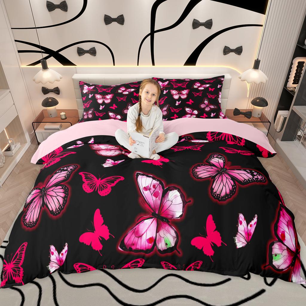 Homewish Chic Dragonfly Butterfly Bee Duvet Cover Set Wild Insect Animal Bed Set Animal Theme Quilt Cover Set