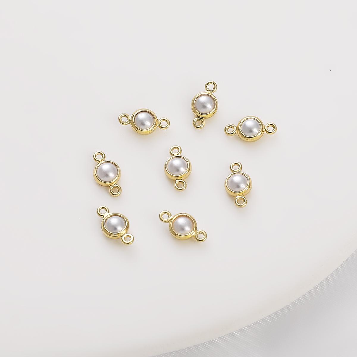 

4/6/10 мм латунний з’єднувальний шарм з намистинами для сережок, браслетів, намиста, виготовлення ювелірних виробів своїми руками 4mm 1pc/bag