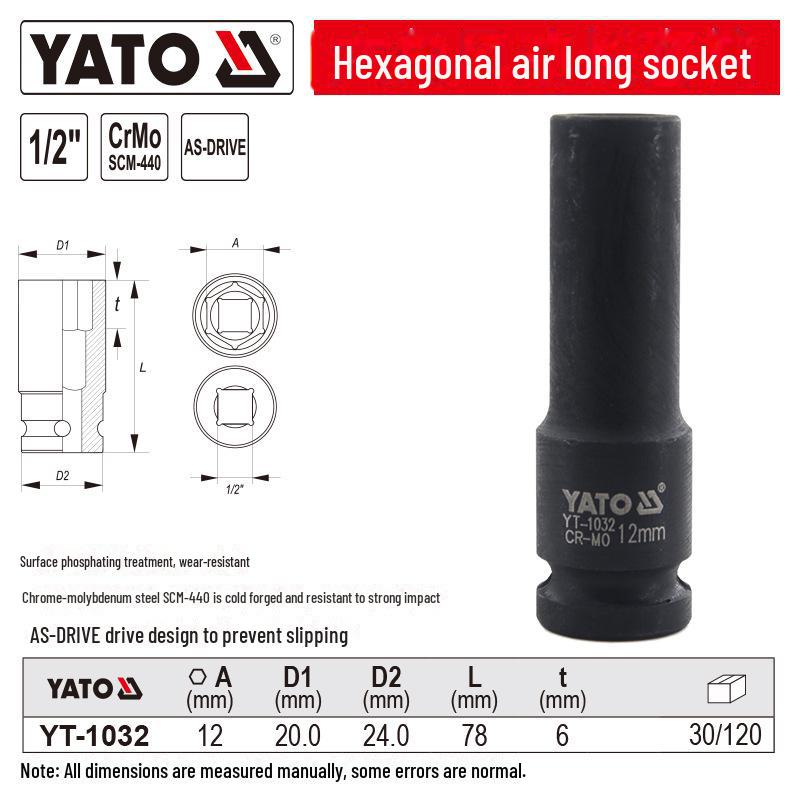 YATO Air Cannon 1/2'' Pneumatic Hex Socket Wrench