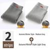 Gray Vertical Stripe Plus Velvet Women's Leggings, Thick Warm, Plus Size, Petite, Slimming, Tight-Fitting Pants for Spring and Autumn.