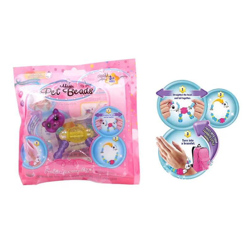 Cuentas Mágicas para Mascotas Pulseras de Amuletos de Animales Diy Pulsera de Mascota Transformable Creativa Juguete Lindo Coleccionable Regalo Para Niñas