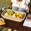 Waterproof Picnic Basket Camping Table Sundries Basket Plastic Outdoor Storage Box  Travel